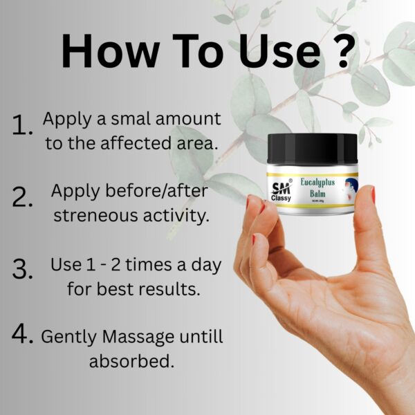 Sm Classy Nilgiris Eucalyptus Oil Balm (Cold, Cough, Blocked Nose, Headache, Body Ache) - Image 2